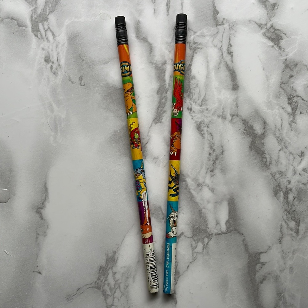 Vintage Digimon Pencils - 2000 - AS IS